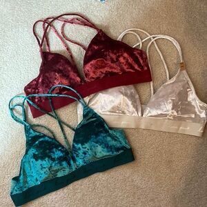 NWT PINK Velvet Bralette (3) size XL